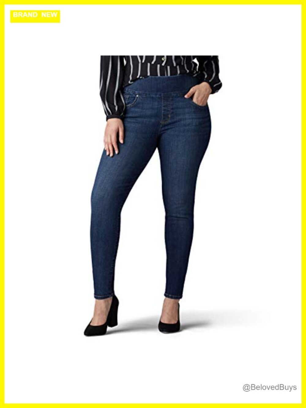 Plus-Size Sculpting Slim Fit Skinny Leg Pull On Jean Woven